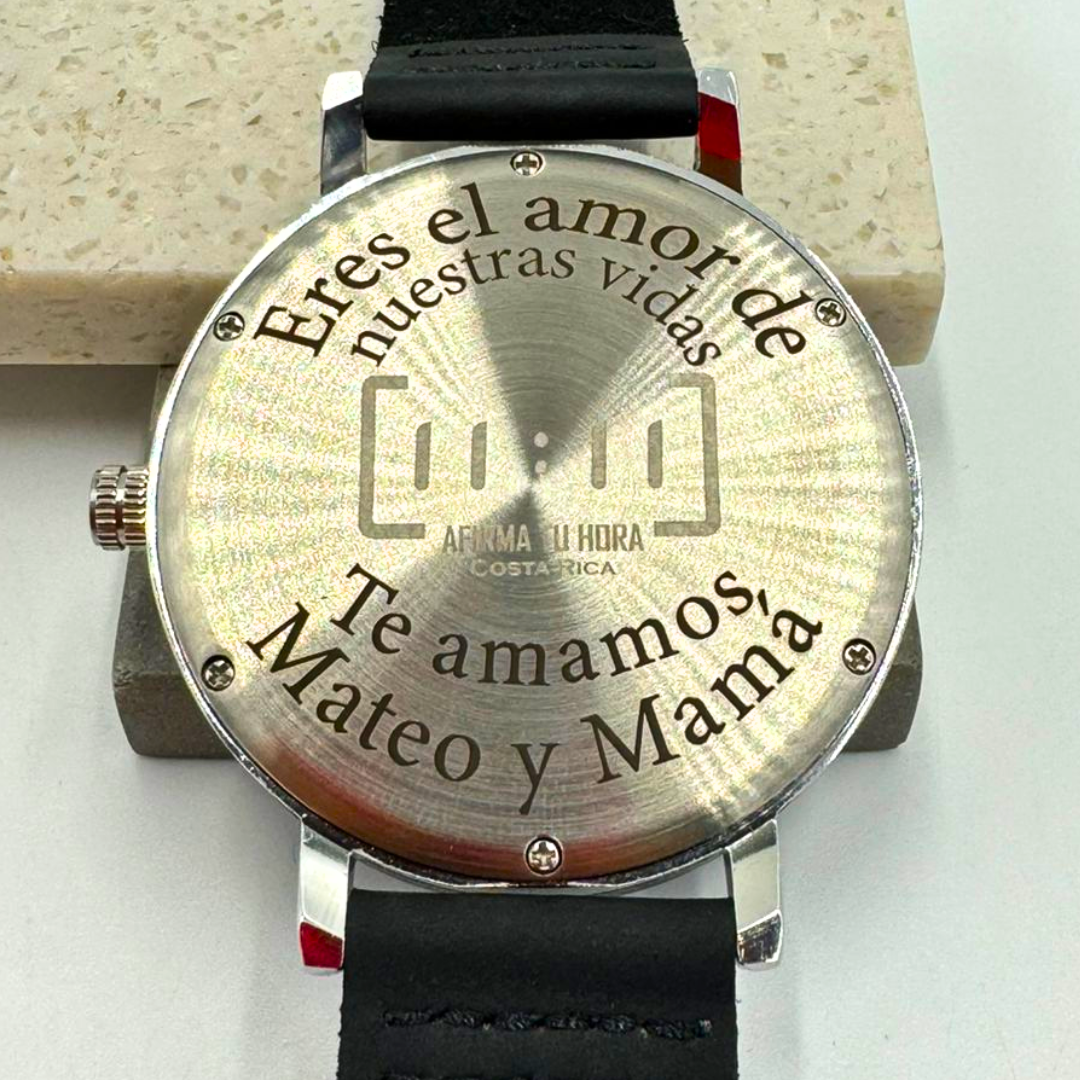 Reloj Análogo Ebony Wood y Acero Inox WAGR001-3C