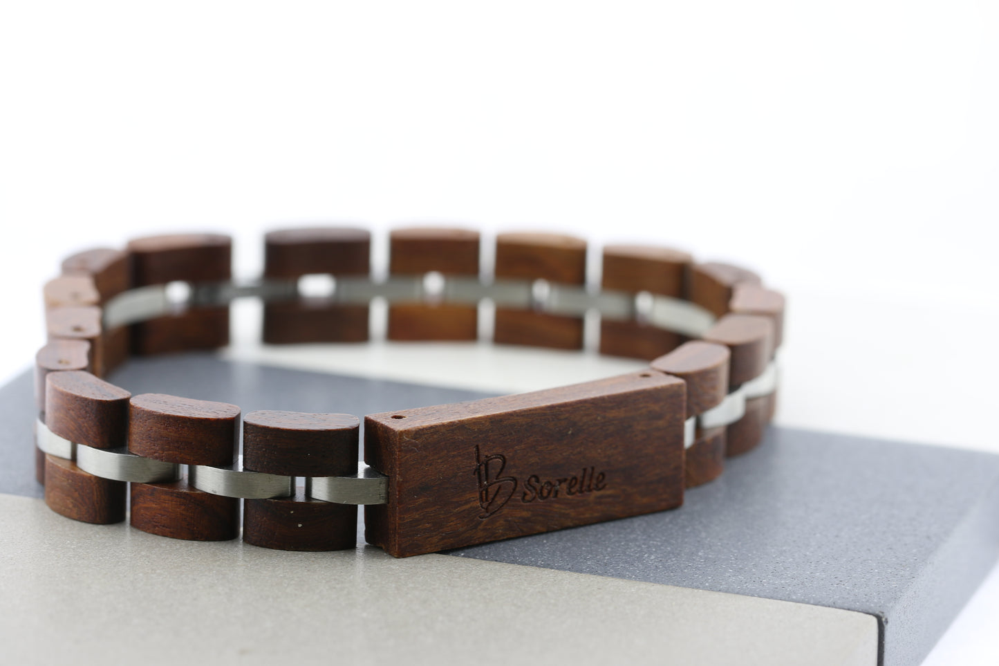 WAGS021-3B BRAZALETE MADERA & ACERO INOX