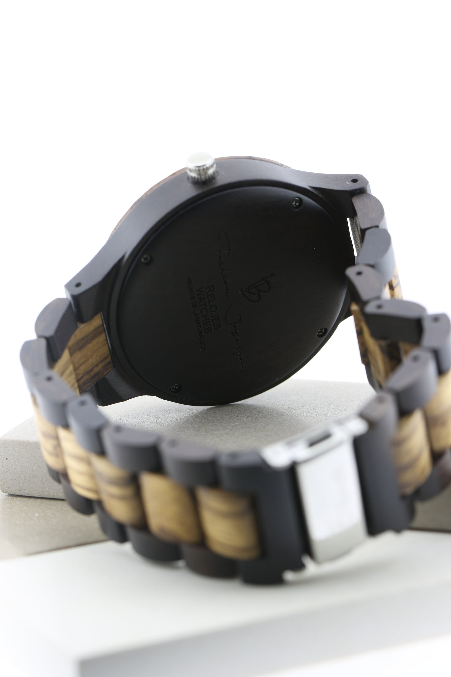 Pareja Reloj Análogo Zebra Wood