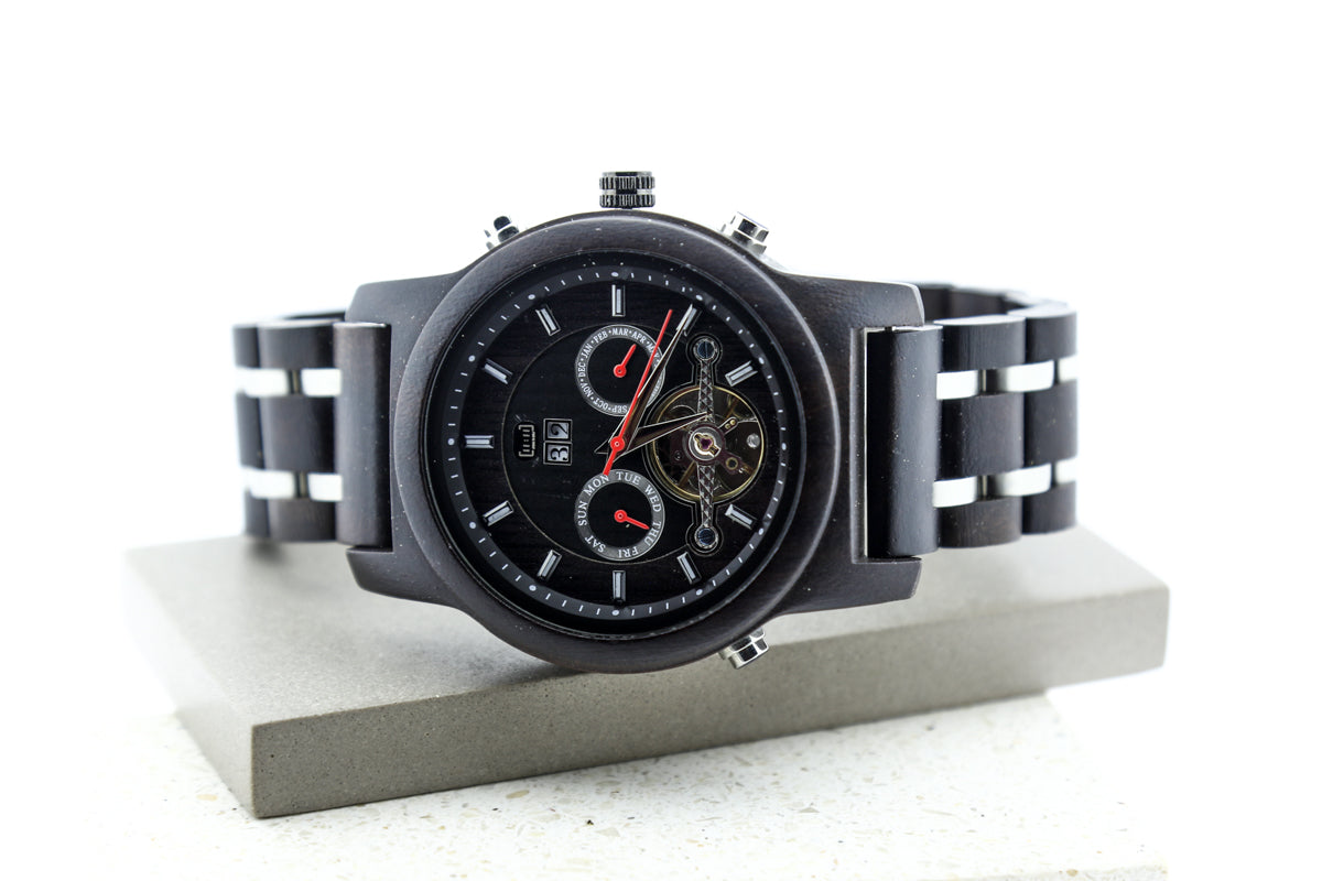 Reloj Mecánico Zebra Wood Blk WAGQ027-1C