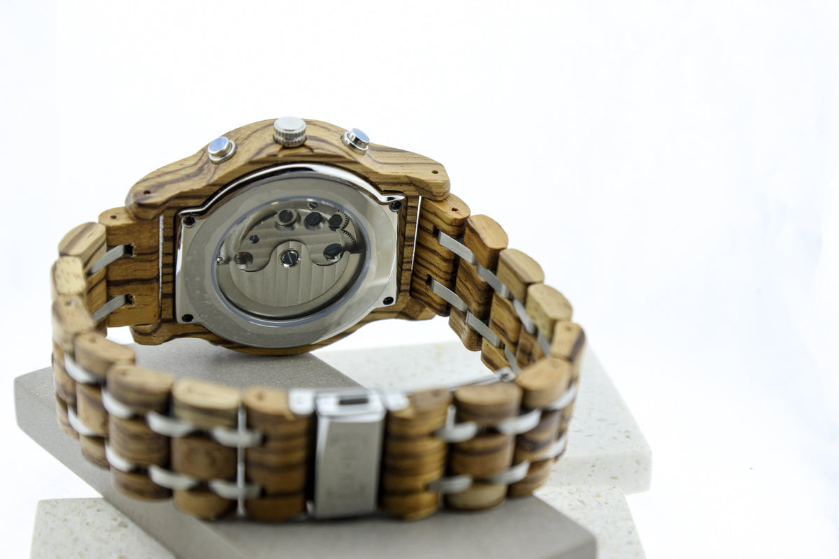 Reloj Mecánico Zebra Wood Blk WAGQ027-2C