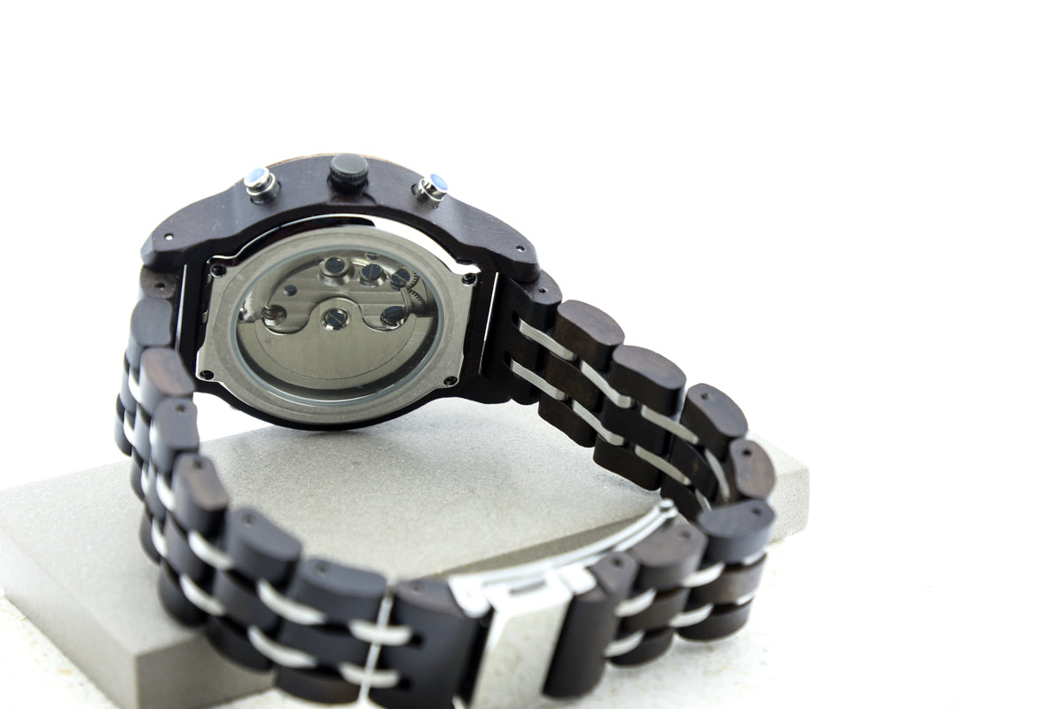 Reloj mecánico luxury zebra wood BLK WAGQ027-3C