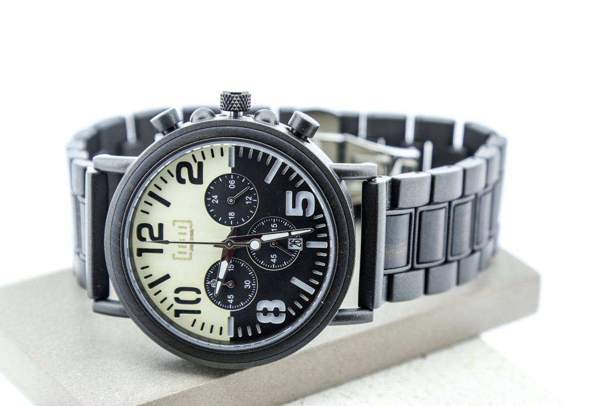 Reloj Análogo Ebony Wood y Acero Inox WAGR025-2C