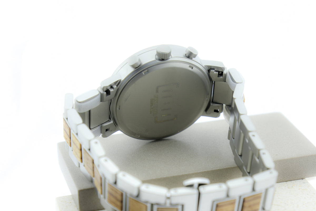 Reloj Análogo Ebony Wood y Acero Inox WAGR001-4C
