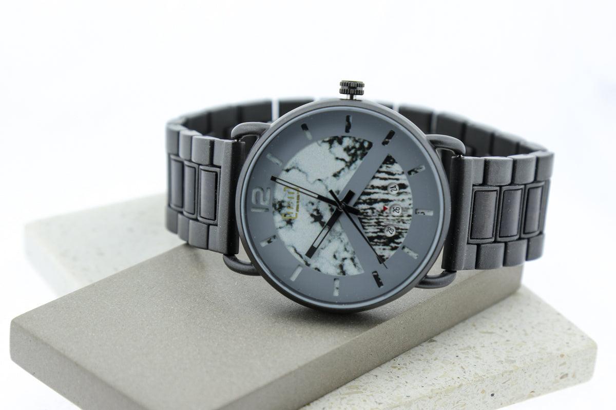 Reloj Análogo Ebony Wood y Acero Inox WAGR030-3C