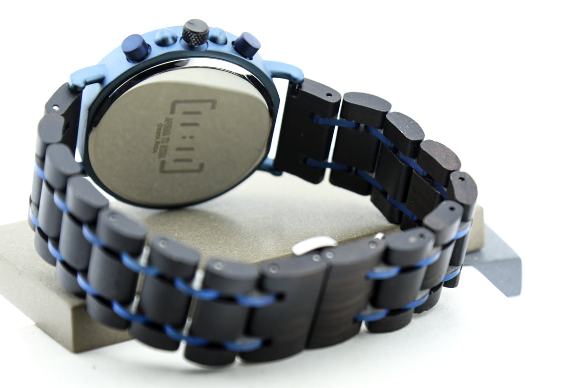 Reloj Análogo Ebony Wood y Acero Inox WAGS018-6C