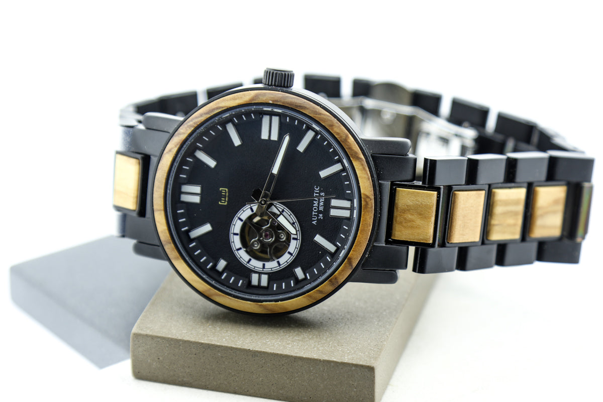 Reloj Mecánico Ebony Wood BLK WAGT045-2C