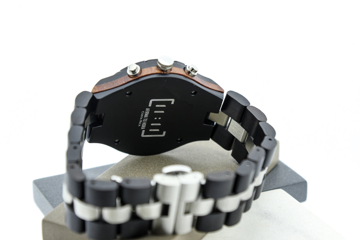 Reloj Análogo Ebony Wood y Acero Inox WAGT069-1C