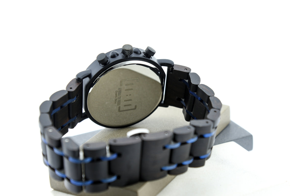 Reloj Análogo Ebony Wood y Acero Inox WAGT073-1C