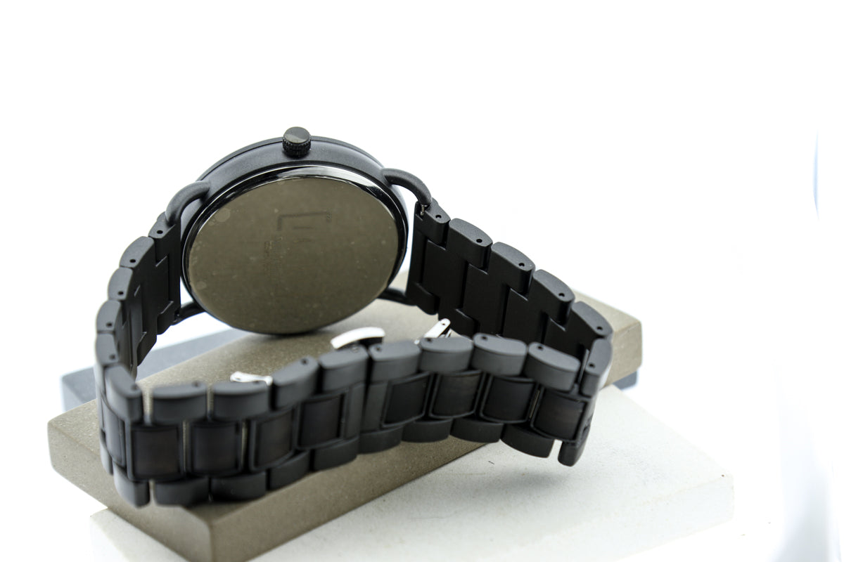 Reloj Análogo Ébano Wood y Acero Inox WAGT064-1C