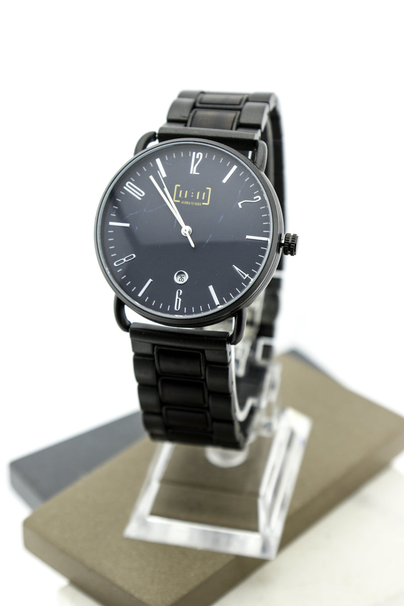 Reloj Análogo Ébano Wood y Acero Inox WAGT064-1C