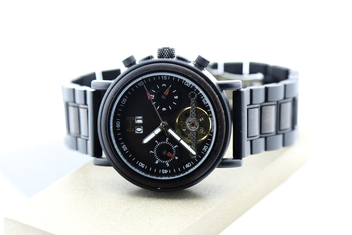 Reloj Mecánico Ebony Wood BLK WAGT038-1C