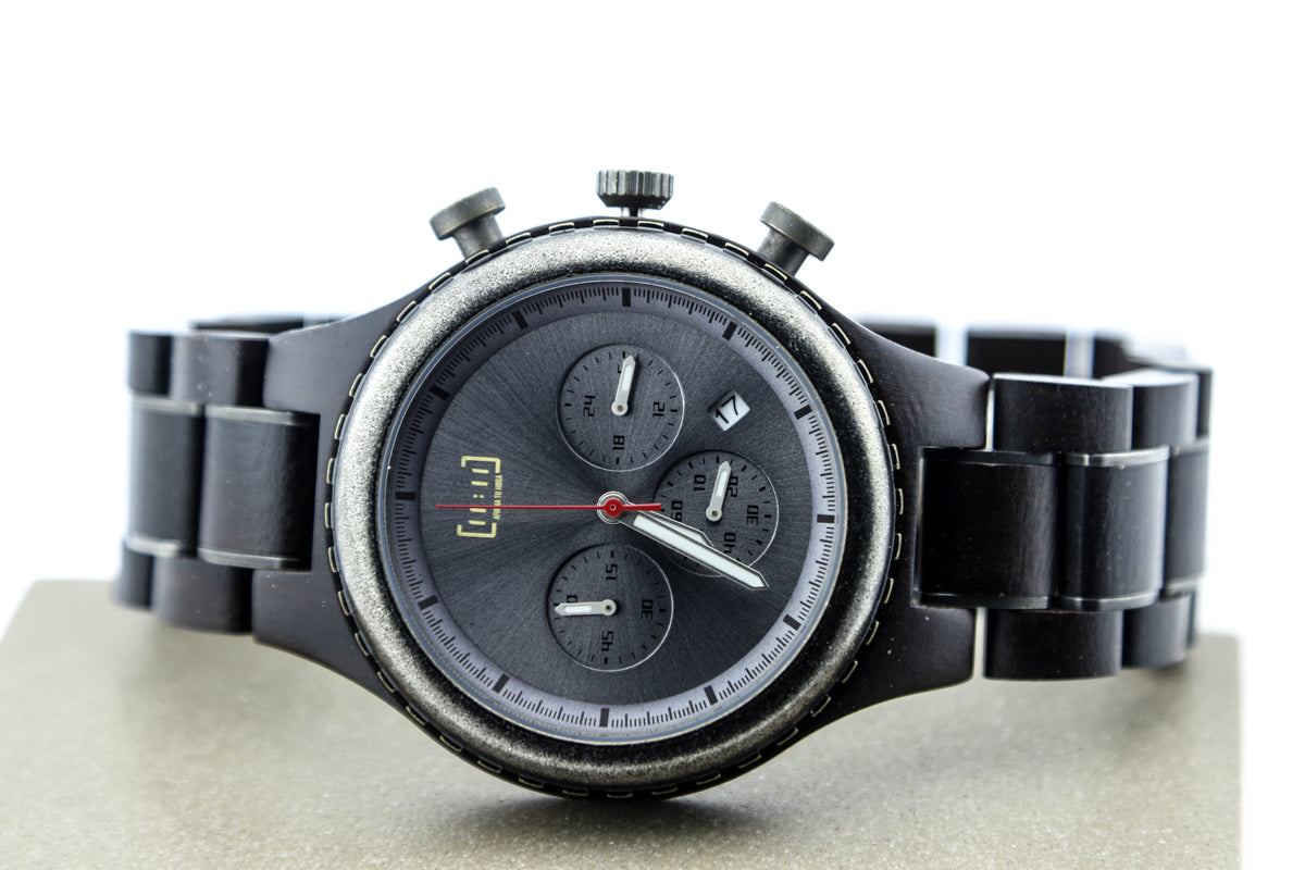 Reloj Análogo Ebony Wood y Acero Inox WAGT117-1C