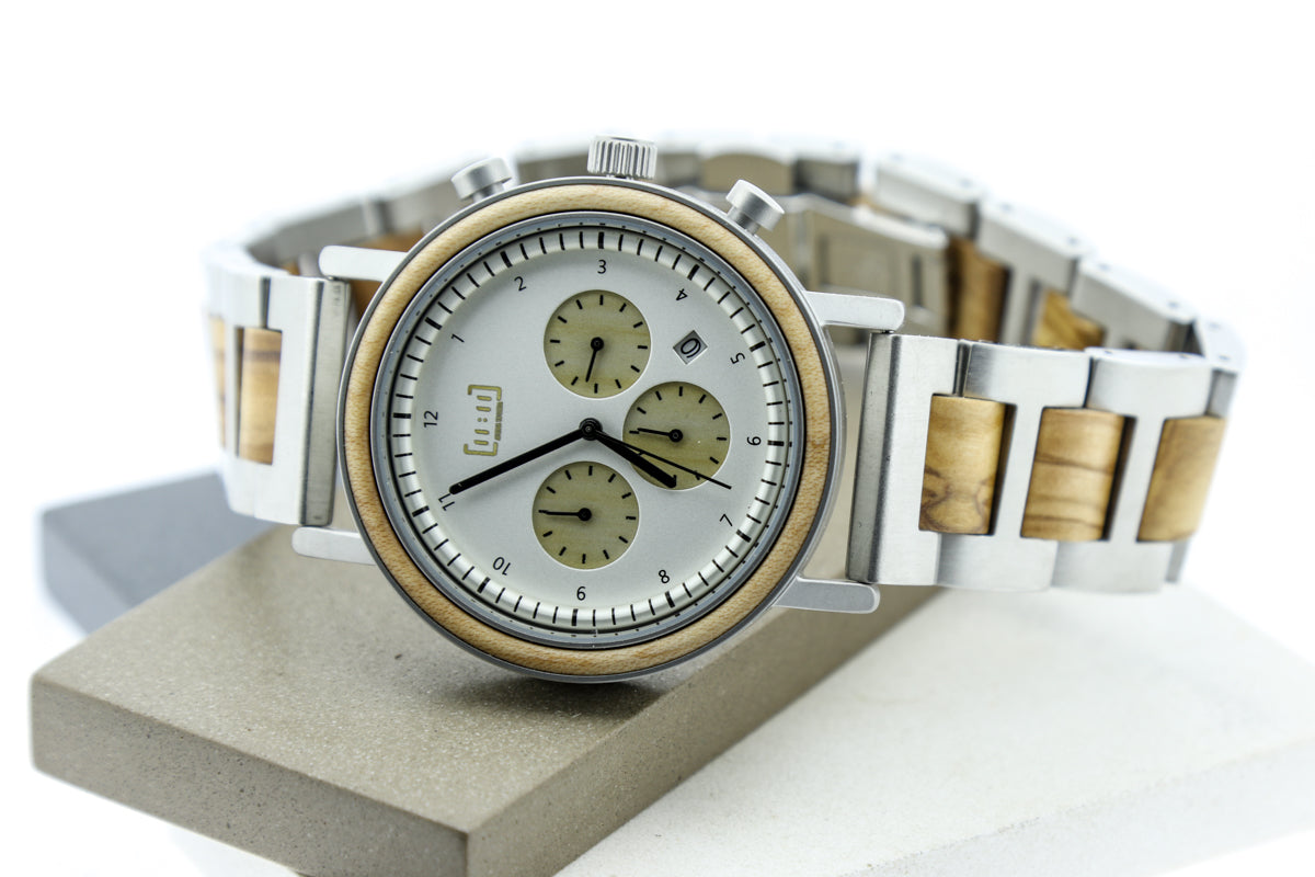 Reloj Análogo Ebony Wood y Acero Inox WAGT027-6C