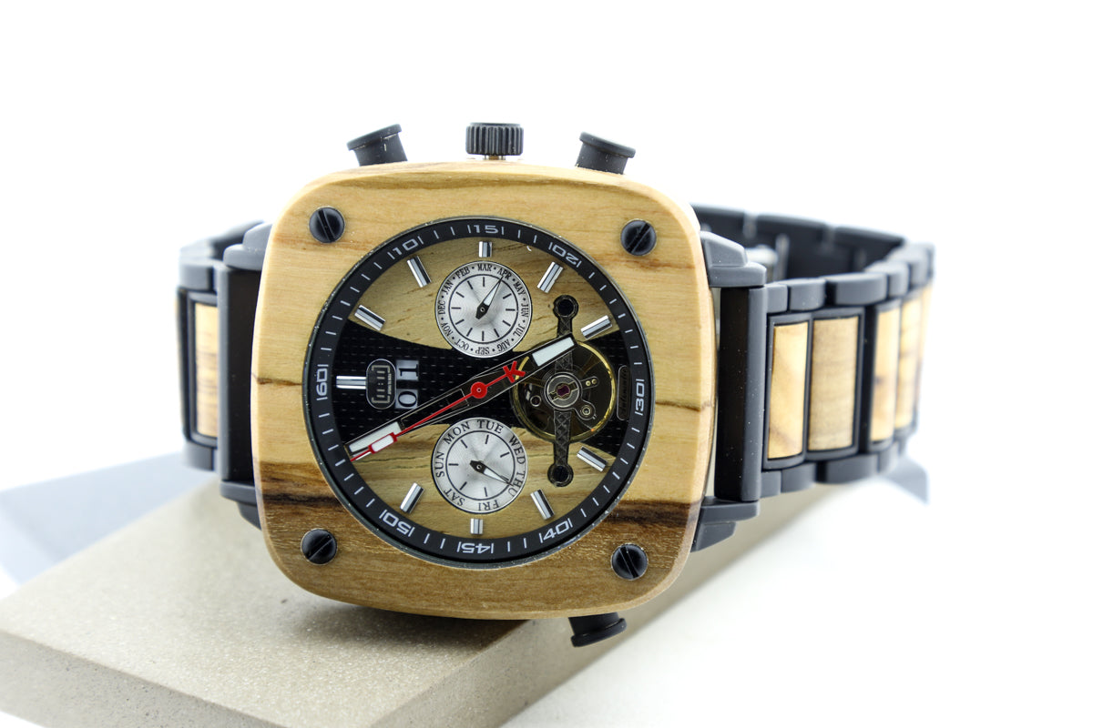 Reloj Mecánico Ebony Wood BLK WAGT053-2C