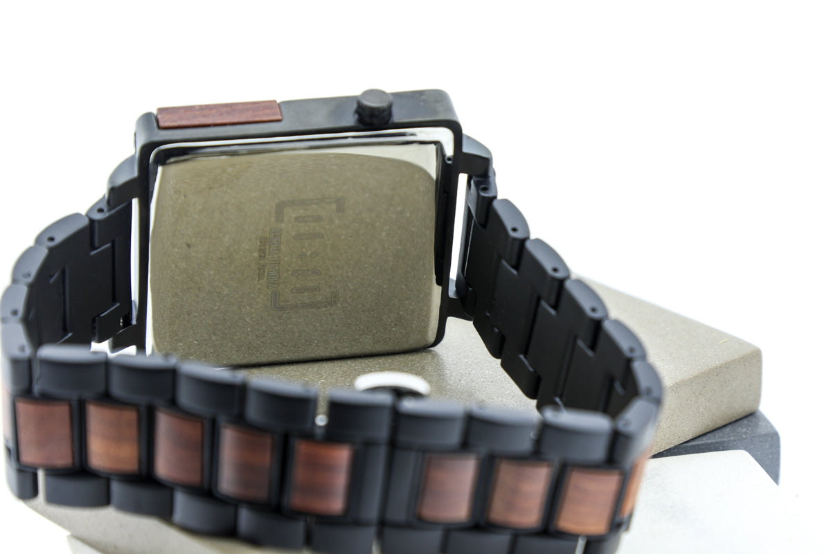 Reloj Análogo Ebony Wood y Acero Inox WAGT095-1C