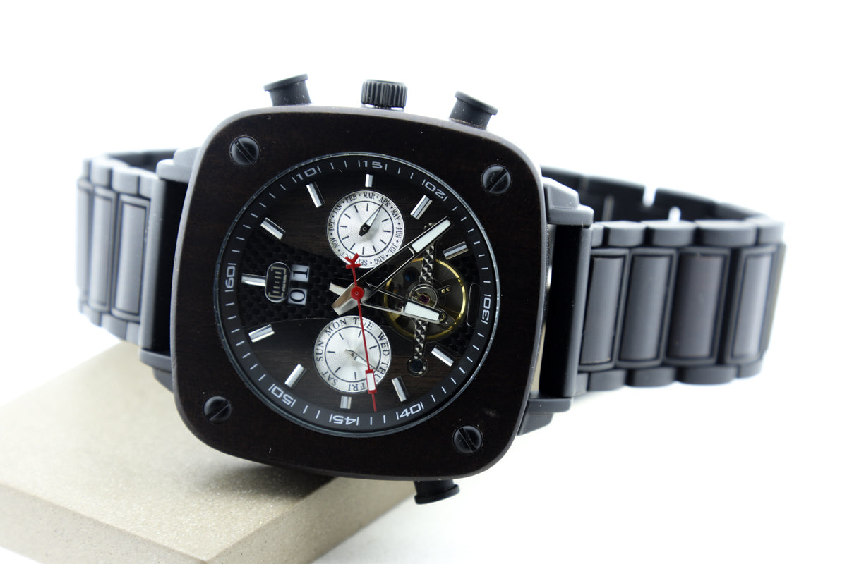 Reloj Mecánico Ebony Wood BLK WAGT053-1C
