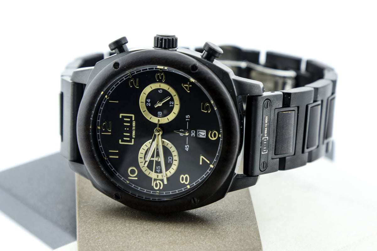 Reloj Análogo Ebony Wood y Acero Inox WAGT149-1C