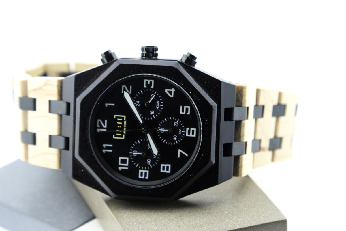 Reloj Análogo Ebony Wood y Acero Inox WAGT092-2C