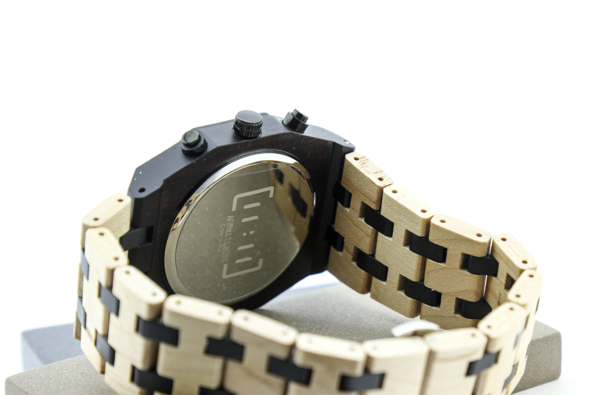 Reloj Análogo Ebony Wood y Acero Inox WAGT092-2C