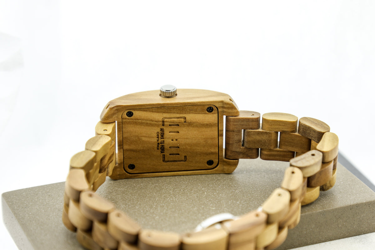 Reloj Análogo Ebony Wood y Acero Inox WAGT010-1C