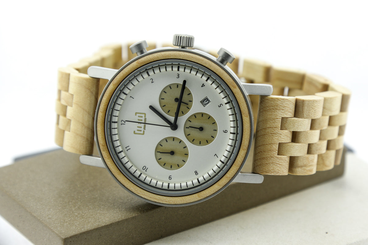 Reloj Análogo Ebony Wood y Acero Inox WAGT027-3C