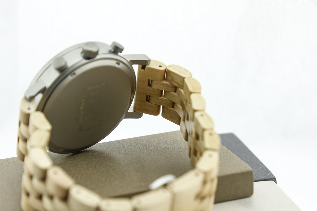 Reloj Análogo Ebony Wood y Acero Inox WAGT027-3C