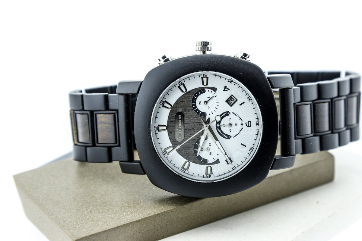 Reloj Análogo Ebony Wood y Acero Inox WAGT088-1C