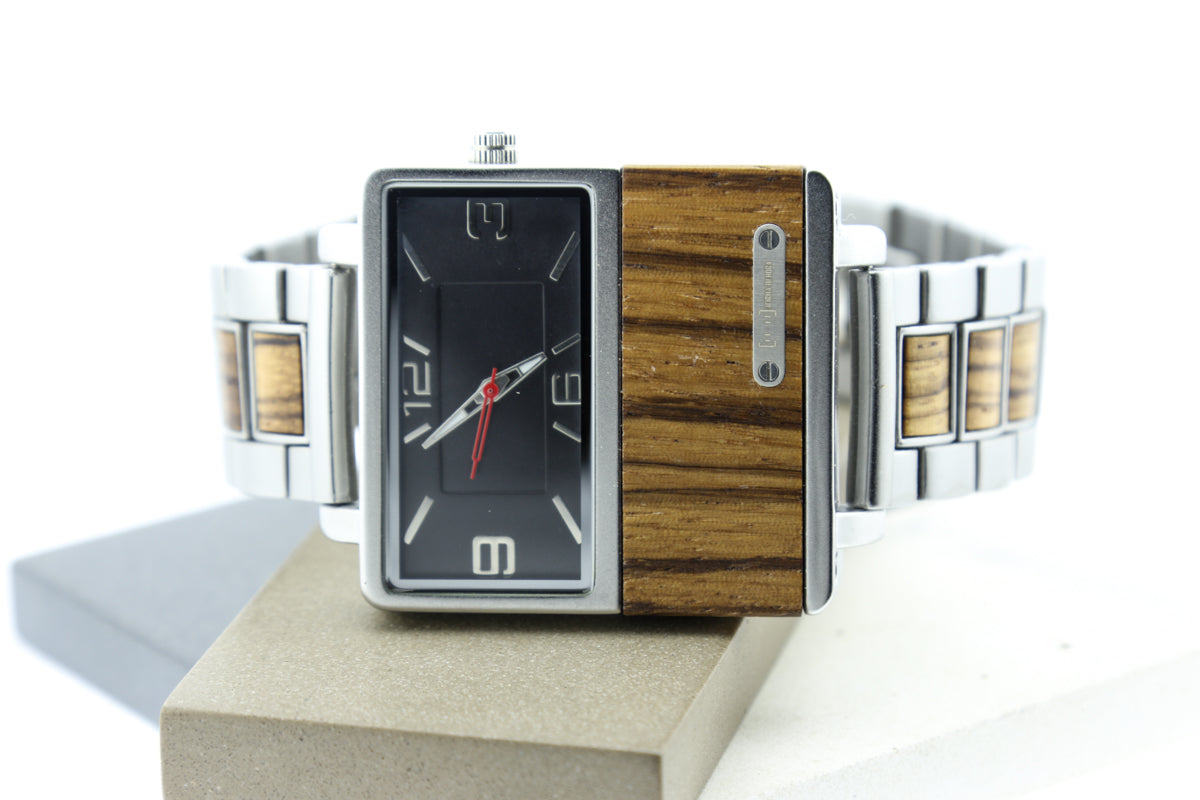 Reloj Análogo Ebony Wood y Acero Inox WAGT095-3C
