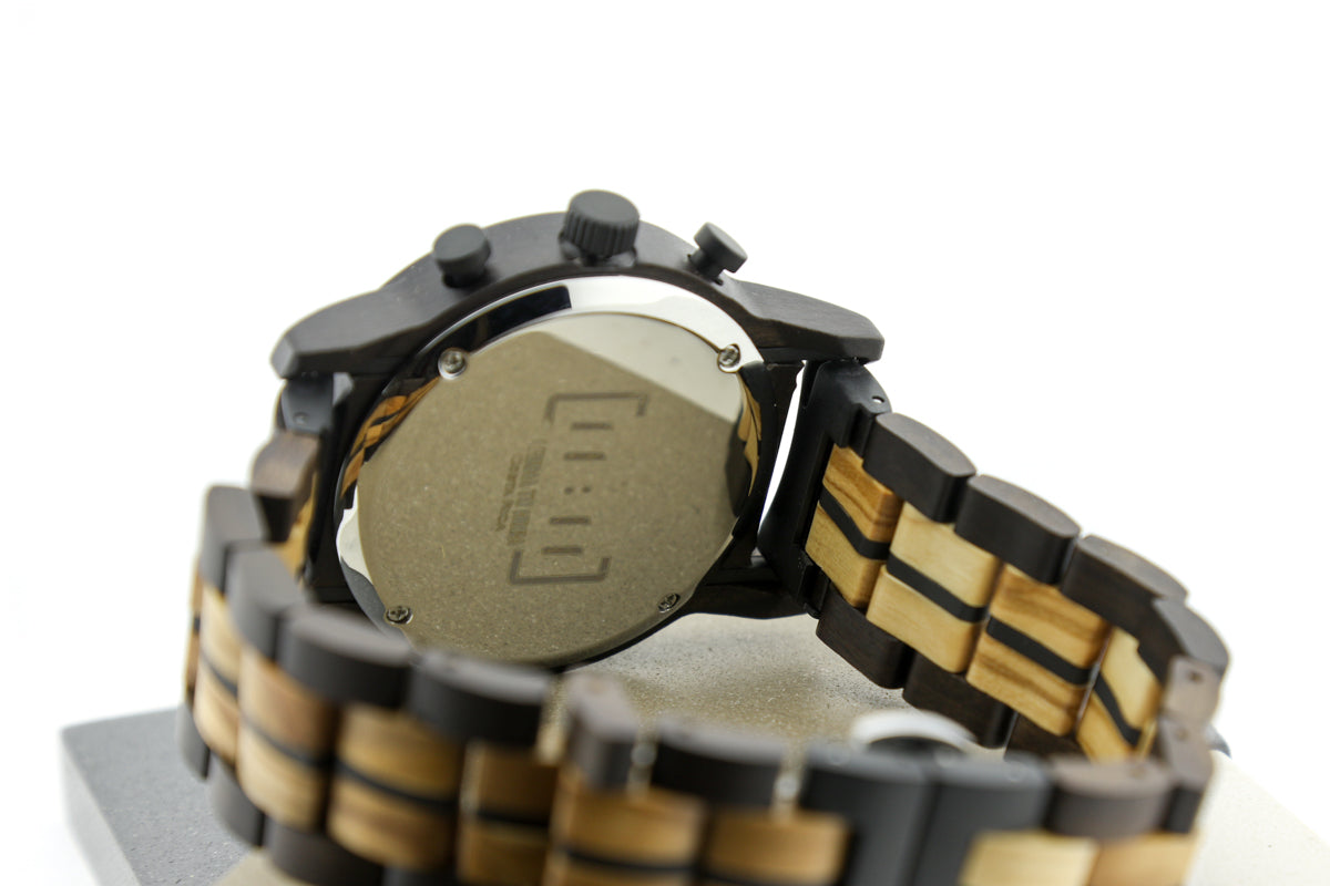 Reloj Análogo Ebony Wood y Acero Inox WAGT116-1C