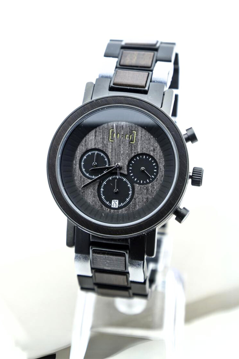 Reloj Análogo Ebony Wood y Acero Inox WAGR001-3C