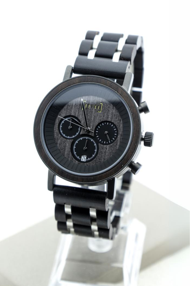 Reloj Análogo Ebony Wood y Acero Inox WAGR001-5C