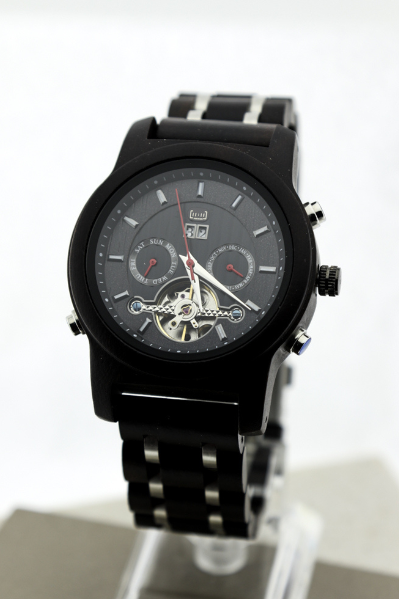 Reloj Mecánico Zebra Wood Blk WAGQ027-1C