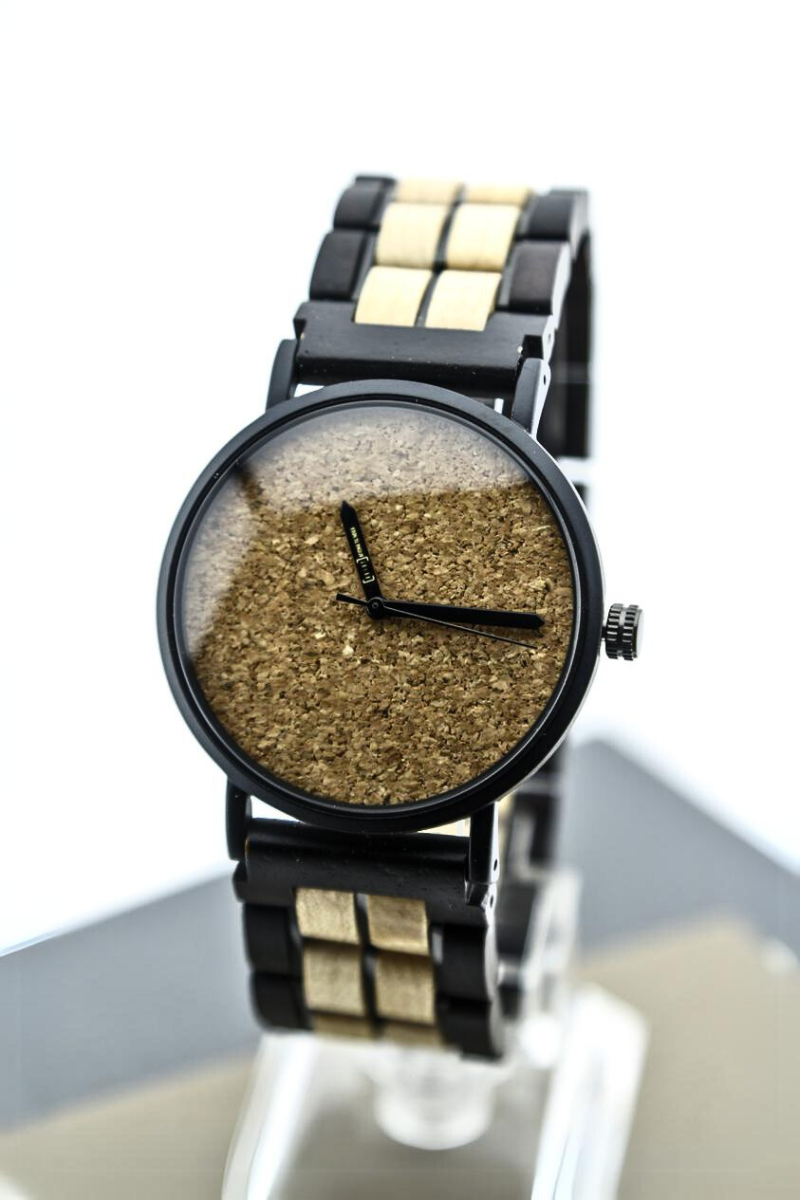 Reloj Análogo Ebony Wood y Acero Inox WAGS019-2C