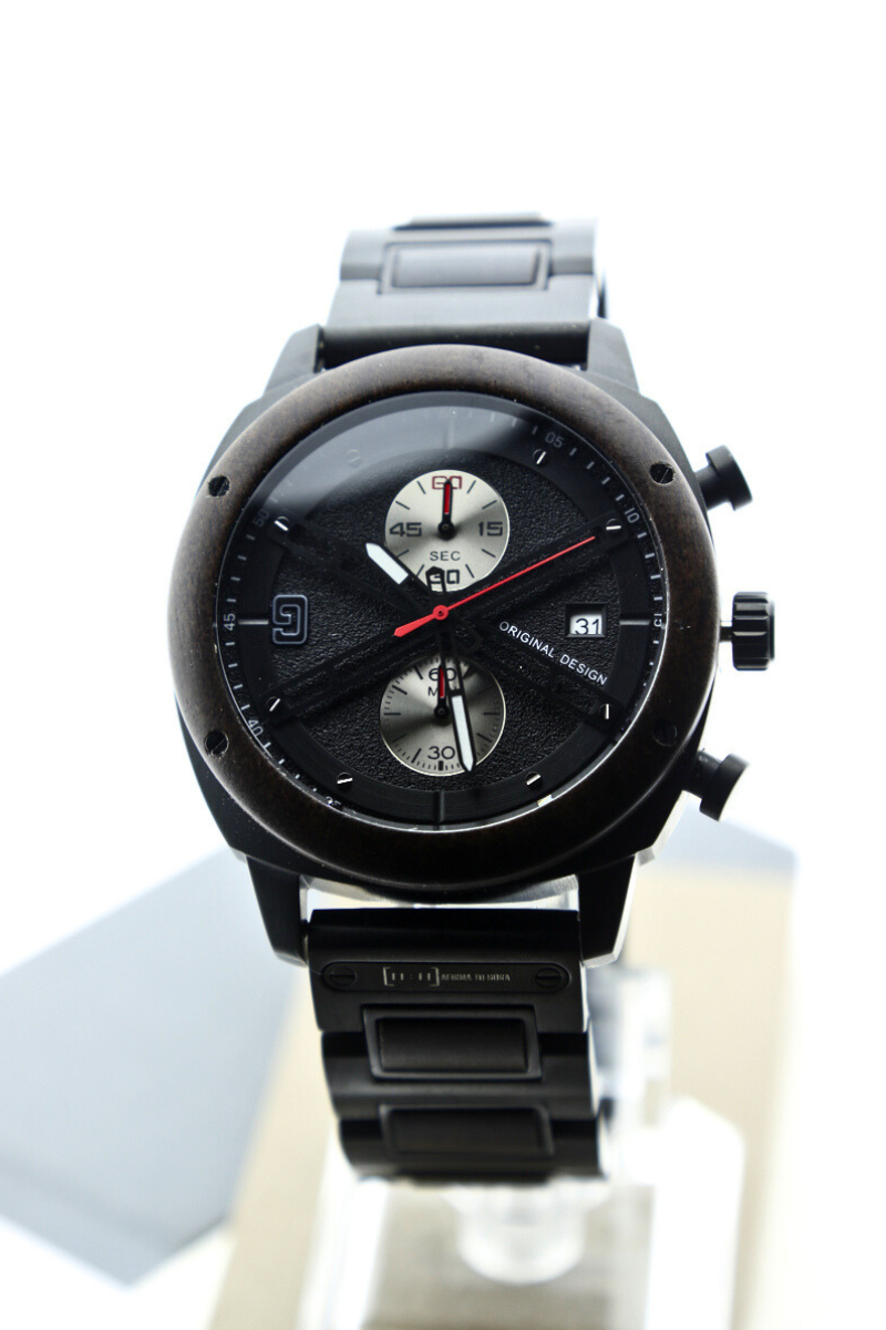 Reloj Análogo Ebony Wood y Acero Inox WAGT107-1C