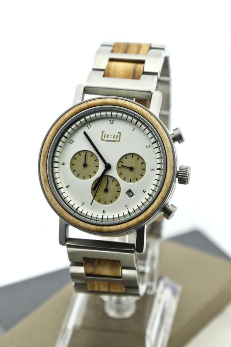 Reloj Análogo Ebony Wood y Acero Inox WAGT027-6C