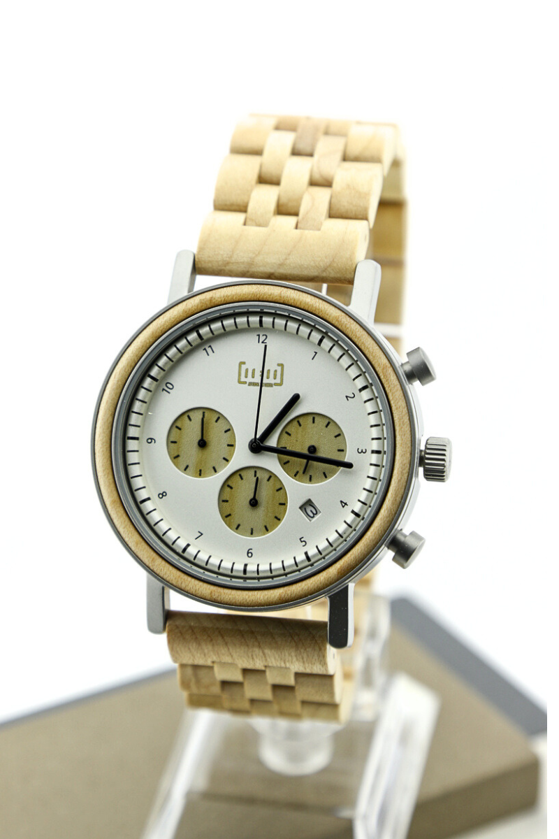 Reloj Análogo Ebony Wood y Acero Inox WAGT027-3C