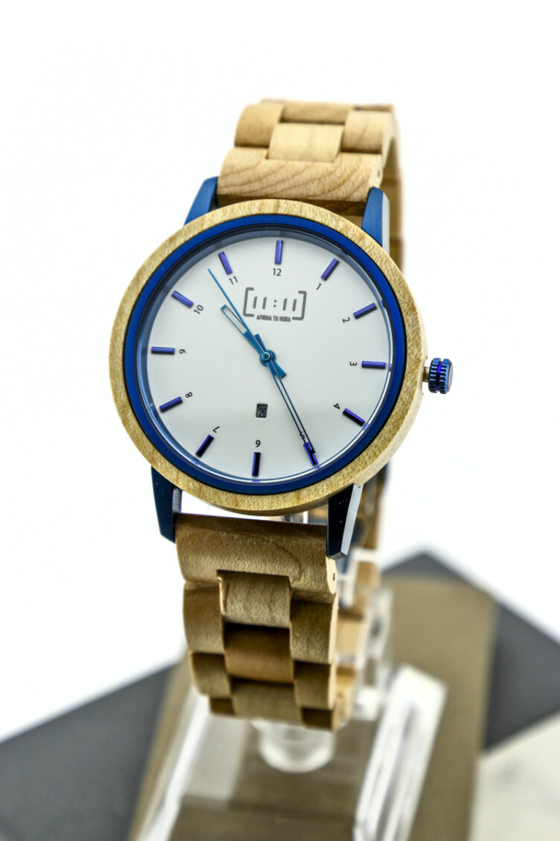 Reloj Análogo Ebony Wood y Acero Inox WAGT022-2C