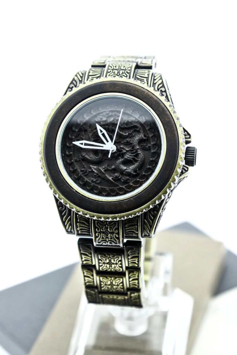 Reloj Análogo Ebony Wood y Acero Inox WAGT072-1C