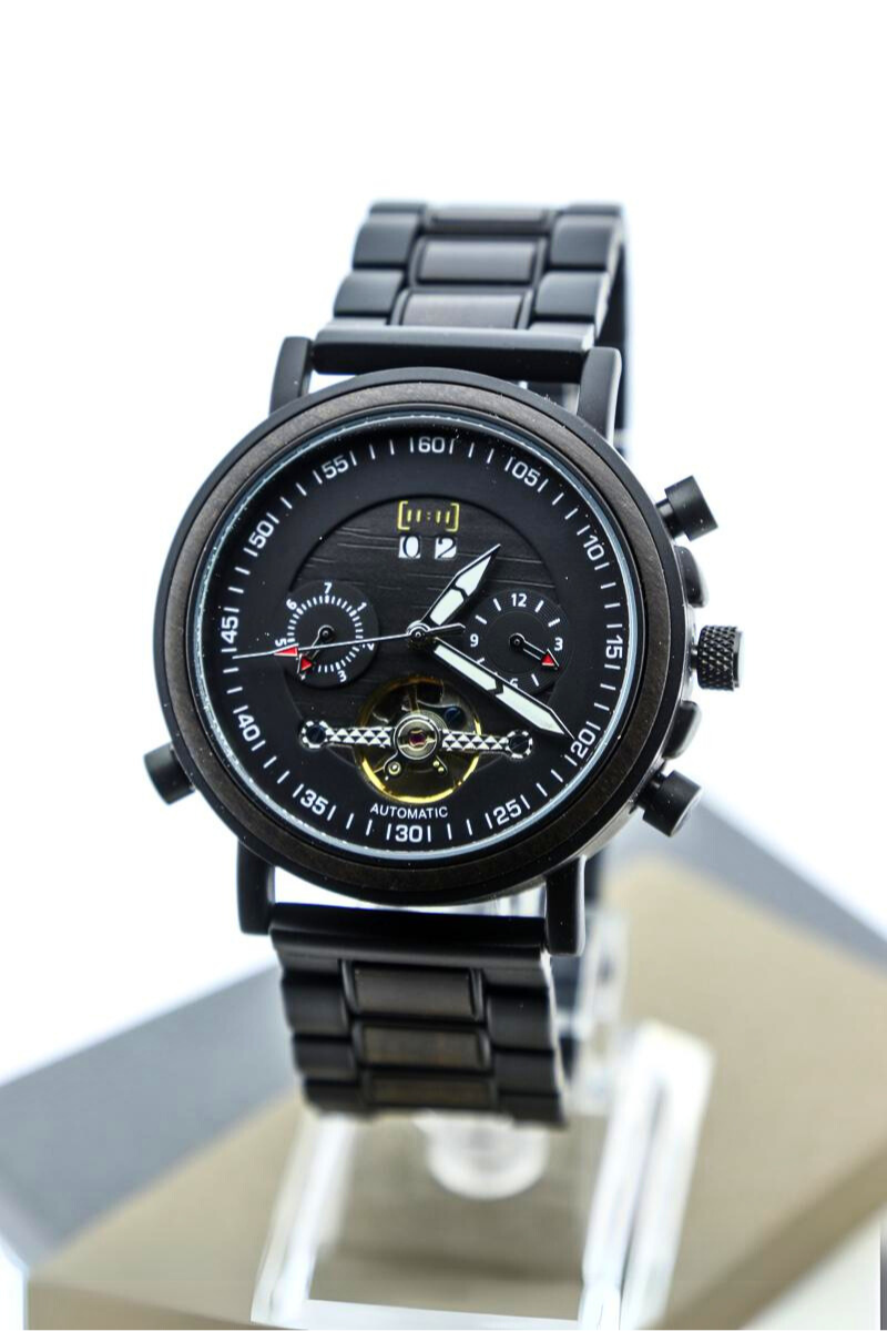 Reloj Mecánico Luxury Zebra Wood BLK WAGT037-1C