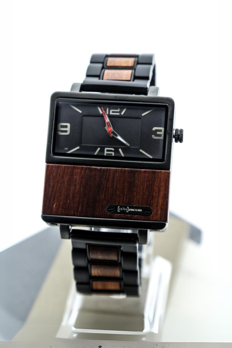 Reloj Análogo Ebony Wood y Acero Inox WAGT095-1C