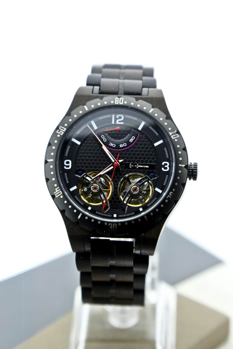 Reloj Mecánico Luxury Zebra Wood BLK WAGT018-1C