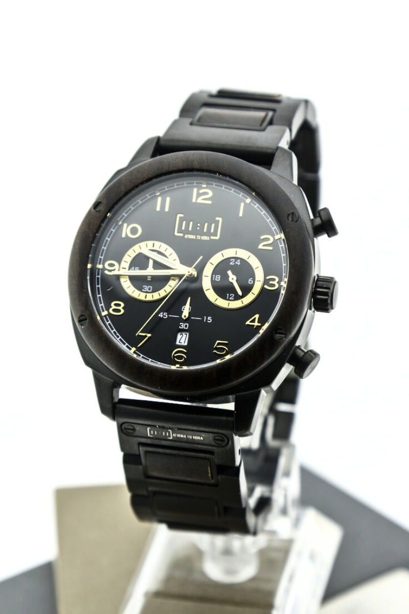 Reloj Análogo Ebony Wood y Acero Inox WAGT149-1C