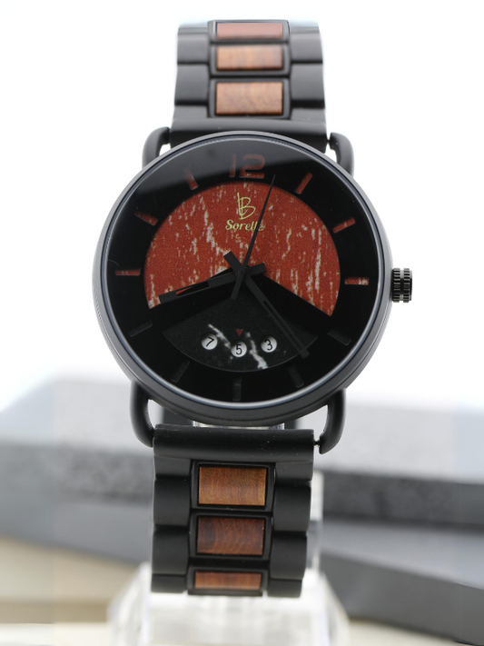 Reloj Análogo Volcano Wood Brown