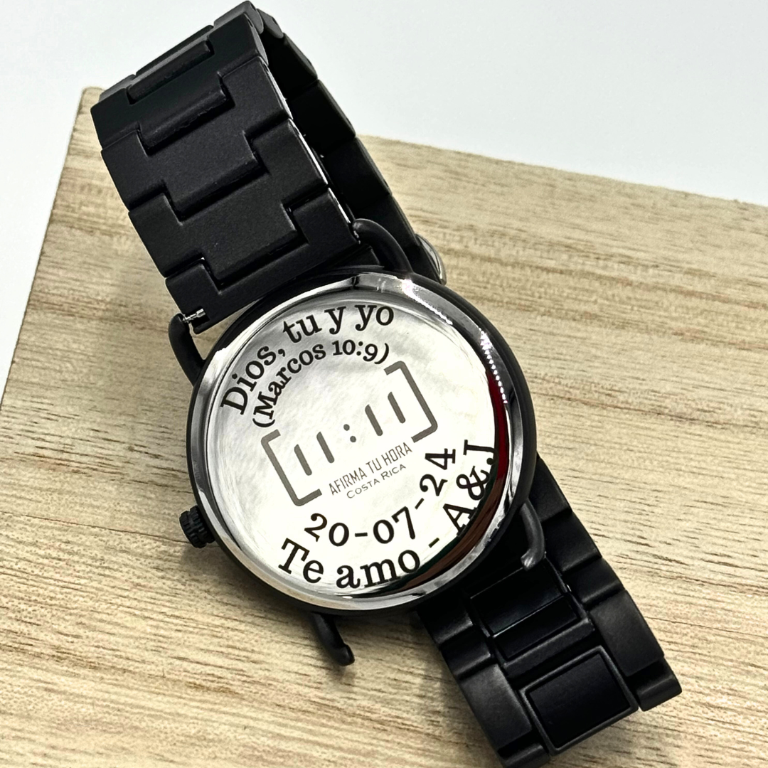 Reloj Análogo Ebony Wood y Acero Inox WAGT131-2C