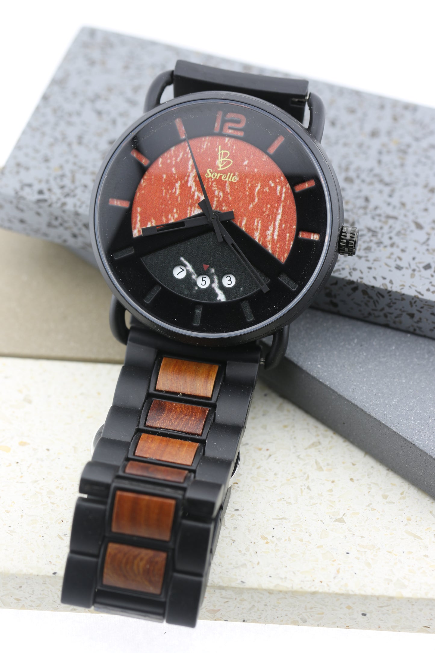 Reloj Análogo Volcano Wood Brown