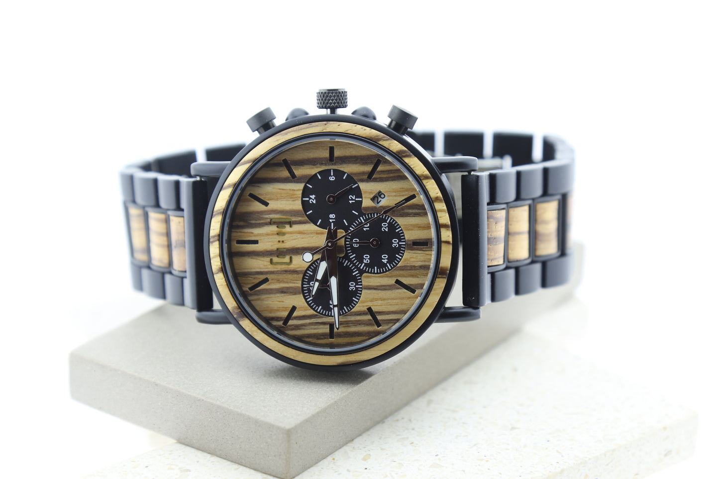 ACERO NEGRO + MADERA ZEBRA  WAGP009-1C