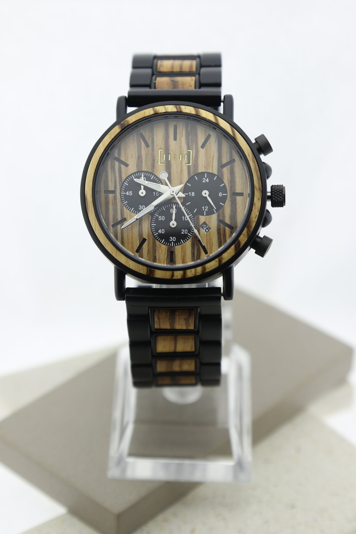 ACERO NEGRO + MADERA ZEBRA  WAGP009-1C