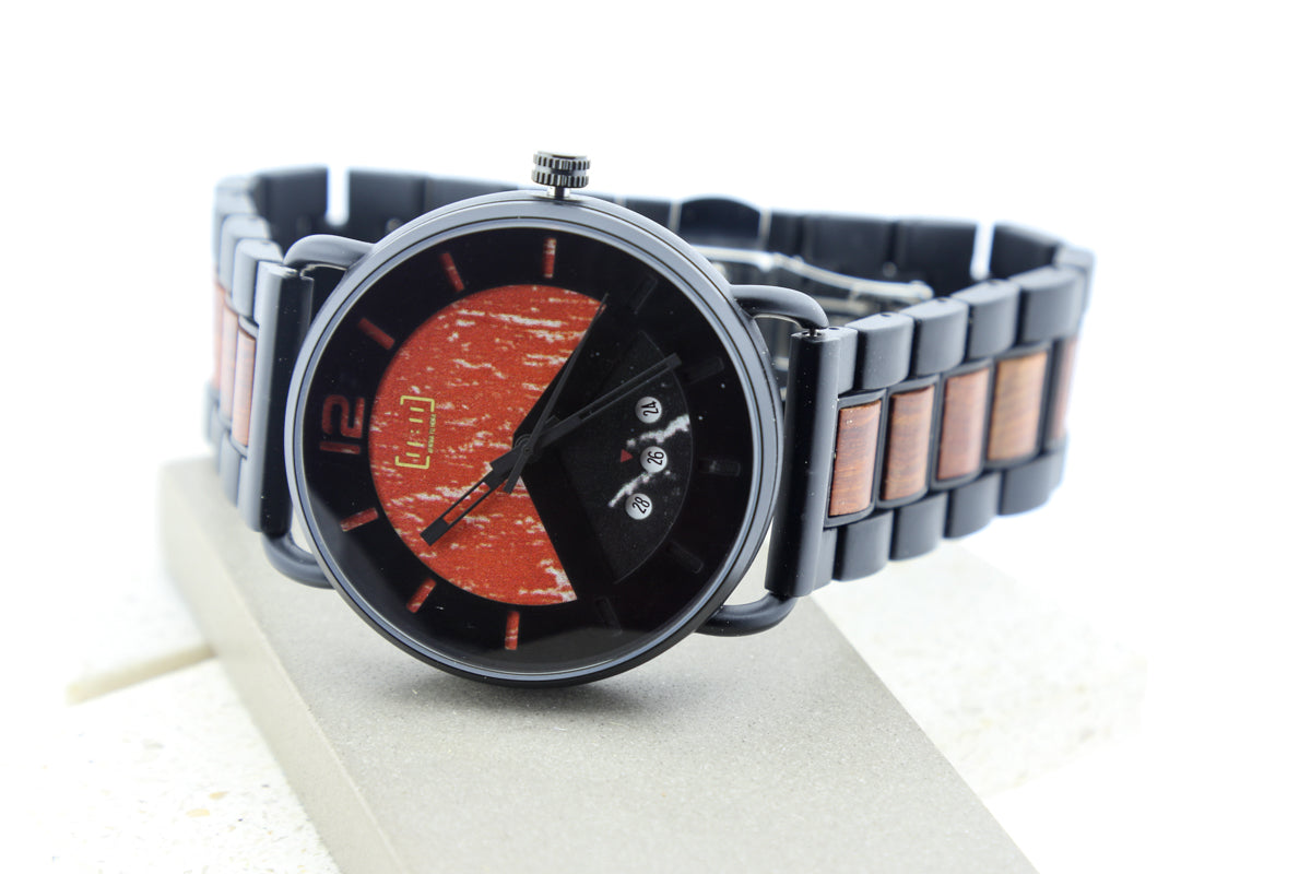 Reloj Análogo Ebony Wood y Acero Inox GR030-1C