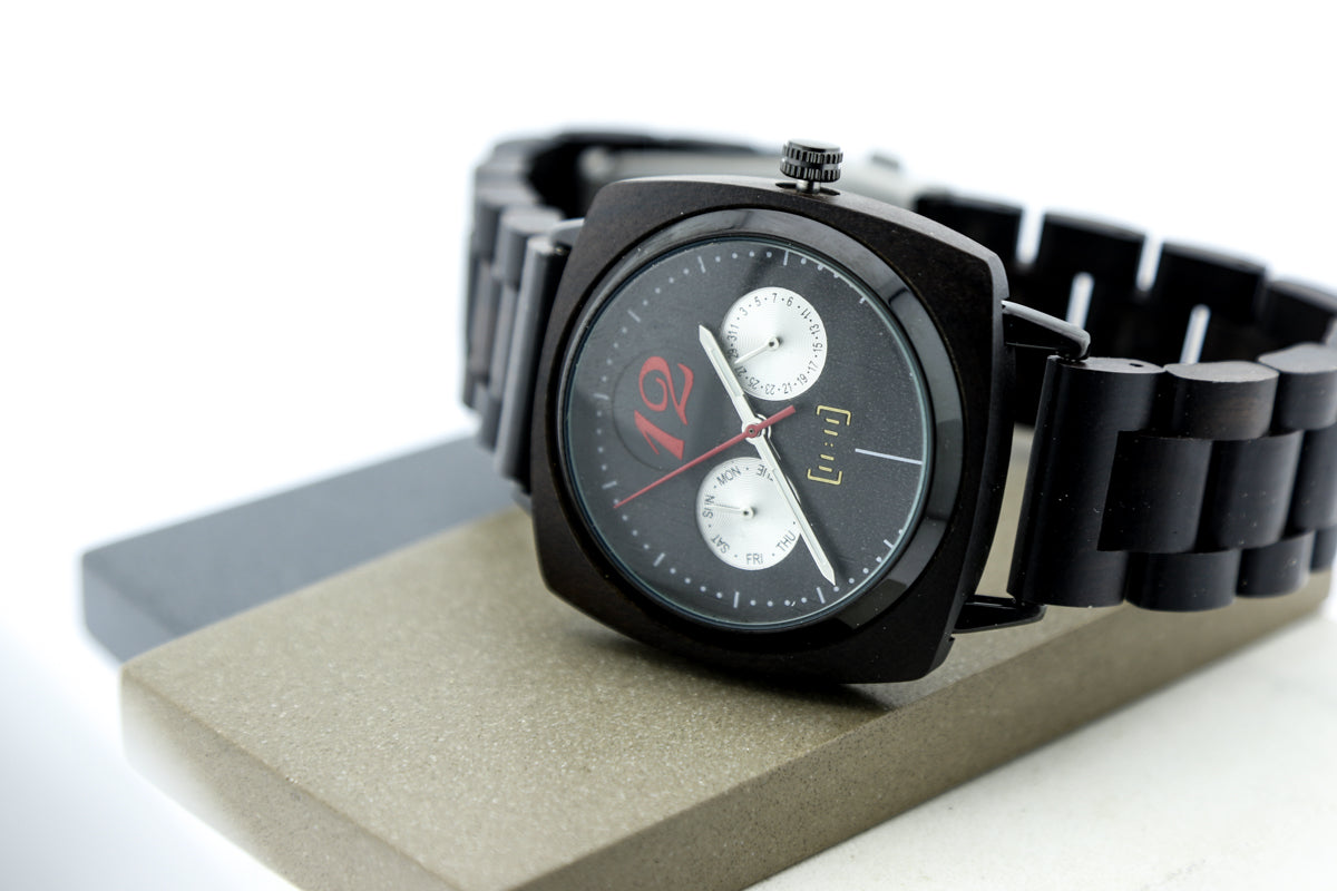 Reloj Análogo Ebony Wood y Acero Inox GS006-1C